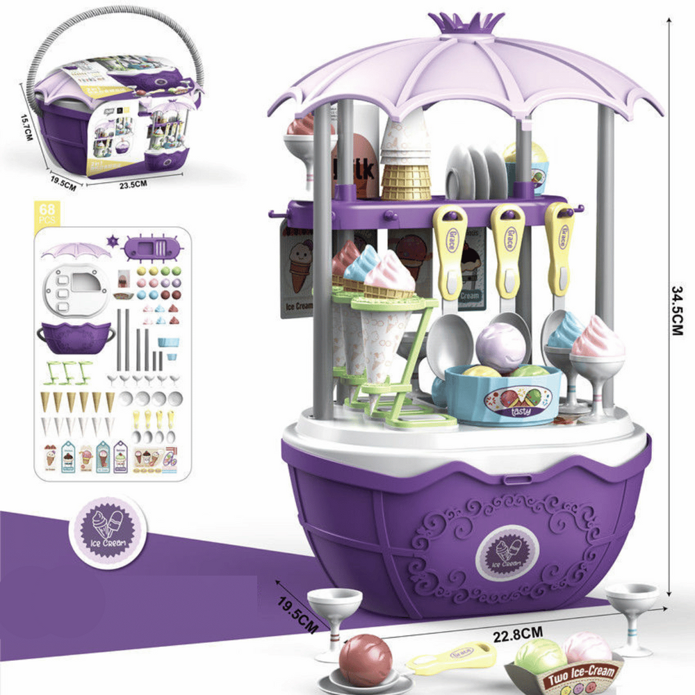 Ijswagen Speelkar voor Kinderen – 69 Accessoires voor Creatief Rollenspel en Fantasie