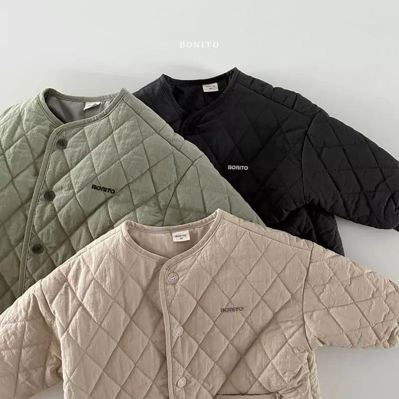 Gewatteerde Jas - Bonito Unisex, Beige/Zwart/Groen, Katoen, Maat 0-4 Jaar