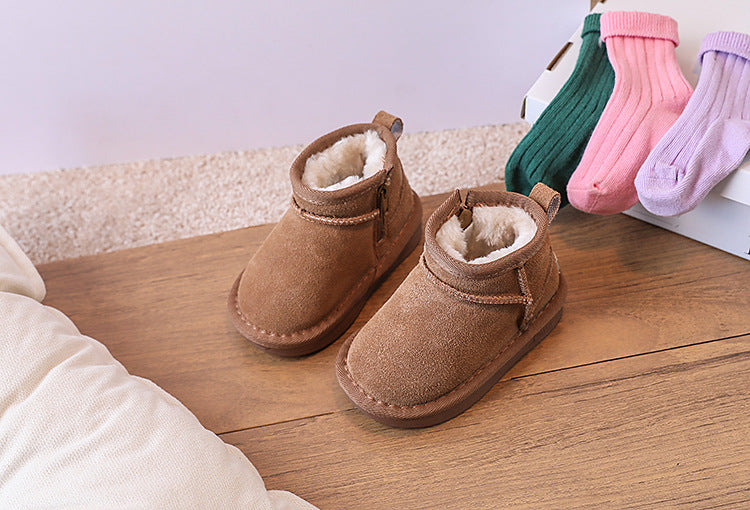 Enkellaars - Noua Unisex, Bruin/Zwart/Grijs, Suède, Maat 18-25-More For Mini