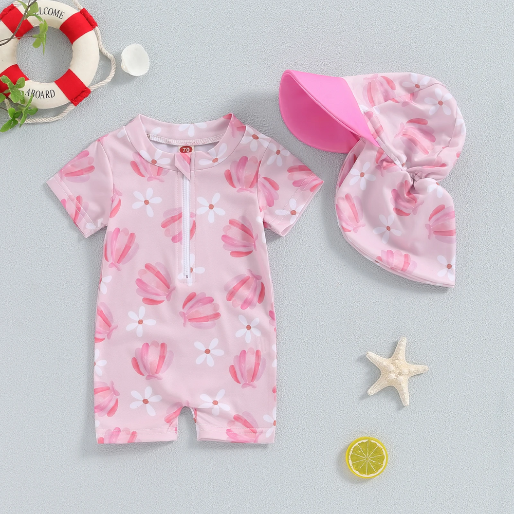 Bloomini Zwemset Meisjes | Zwemromper & Zonnehoed | UV-Bescherming | Sneldrogend | 1-4 Jaar
