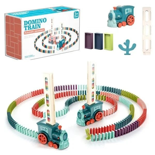 Automatische Domino Trein – Educatief STEM Speelgoed met Licht & Geluid | Bouw je Eigen Domino Parcours