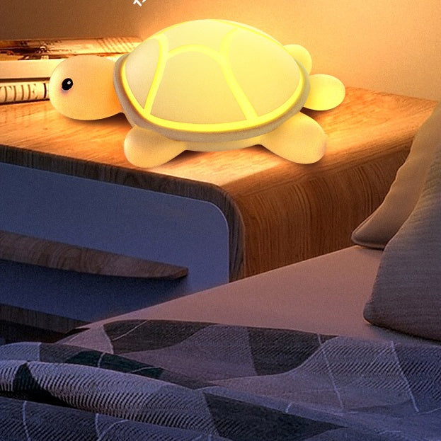 Schildpad nachtlampje siliconen oplaadbaar – tikbediening, 7 kleuren, 30-min timer | LED bedlampje