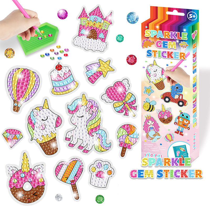 SparkleCraft Diamond Art Stickers – Knutselset voor Kinderen met Glinsterende Steentjes