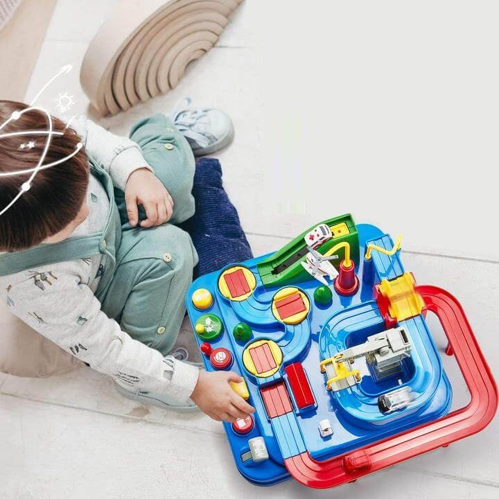 Auto Speelbaan Kind – 2-in-1 Interactieve Racebaan met Obstakels & Voertuigen (3+)