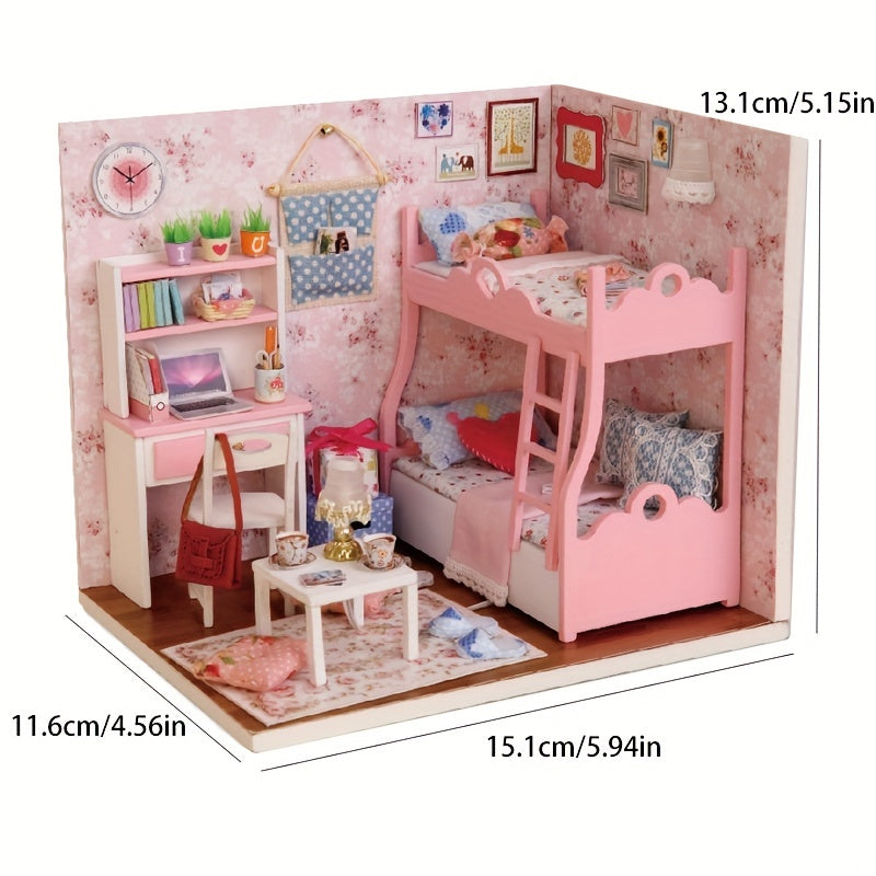 DIY Miniatuur Poppenhuis Bouwset – Gedetailleerde Kamer om Zelf te Maken