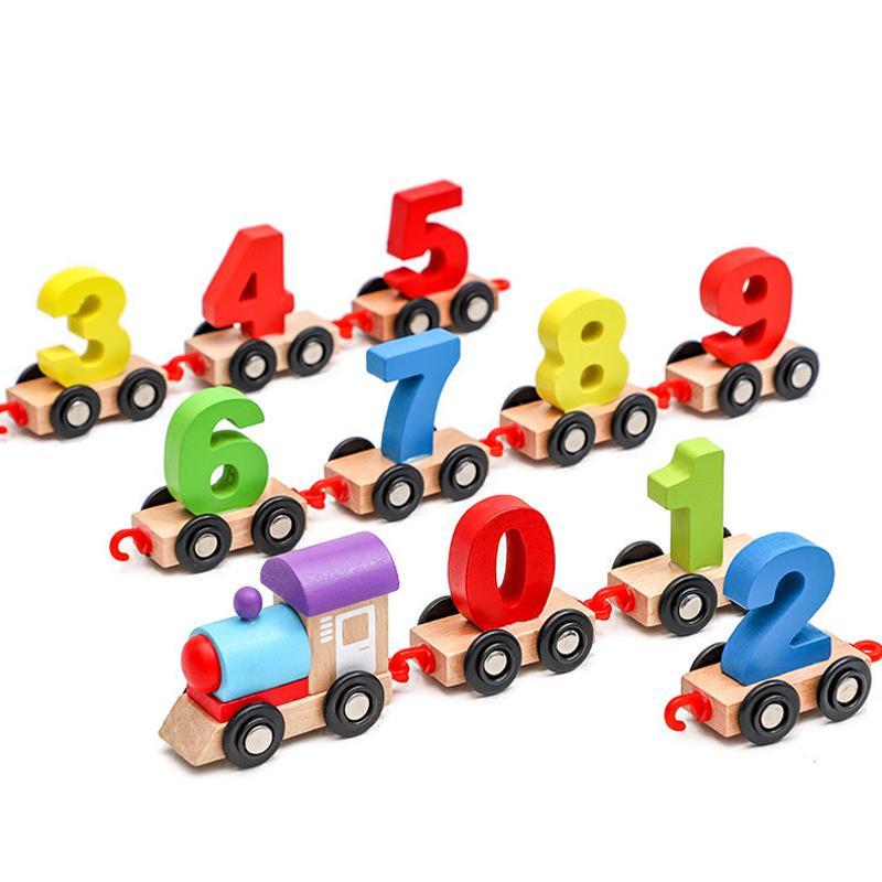 Houten Cijfer Trein – Educatief Speelgoed voor Peuters & Kleuters