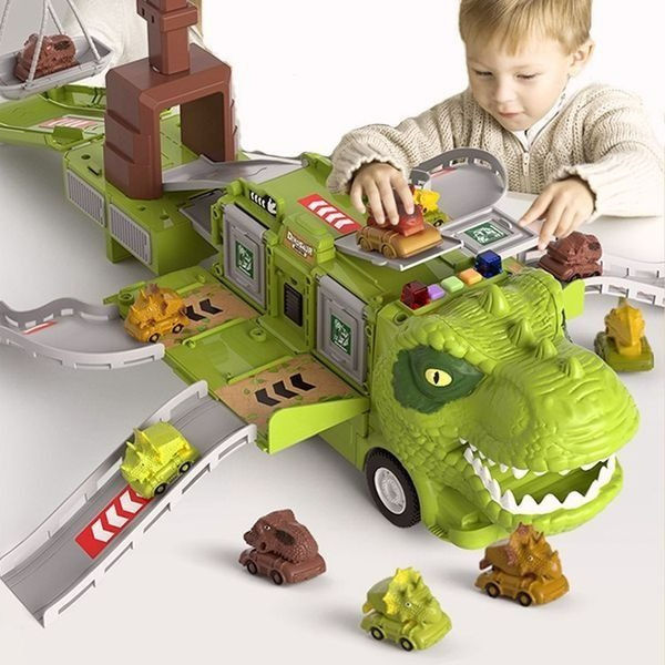 DinoQuest Opvouwbare Dinosaurus Vrachtwagen – Licht & Geluid
