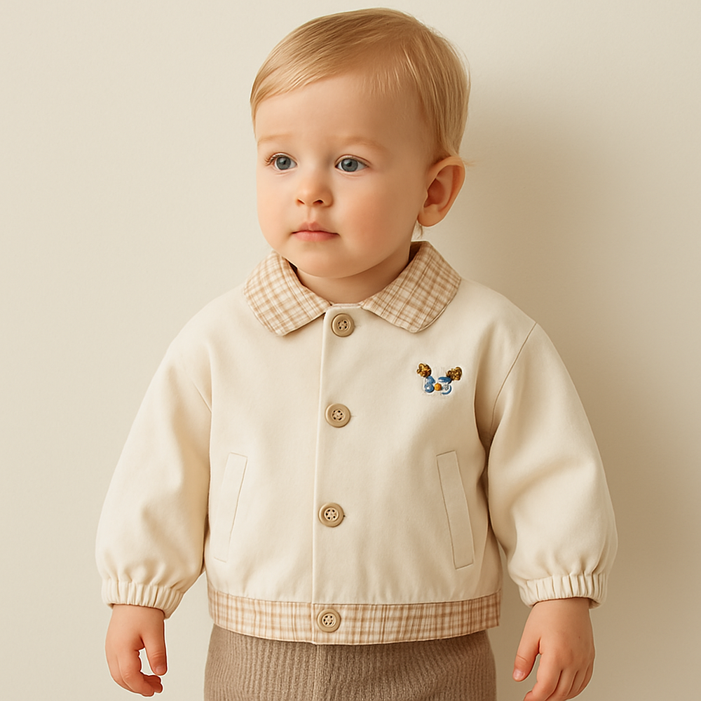 Casual Baby & Peuter Baseball Jasje – Herfst, Patchwork & Borduursels, Unisex
