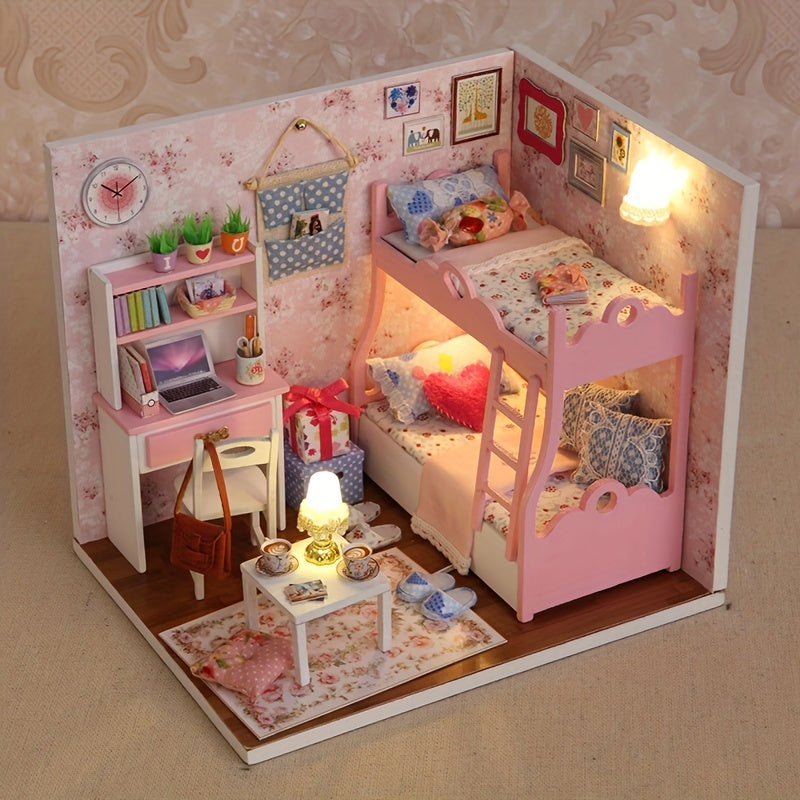 DIY Miniatuur Poppenhuis Bouwset – Gedetailleerde Kamer om Zelf te Maken