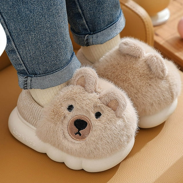 Cartoon Kinder Sloffen – Pluche Warm & Antislip voor Veilig en Comfortabel Huisplezier
