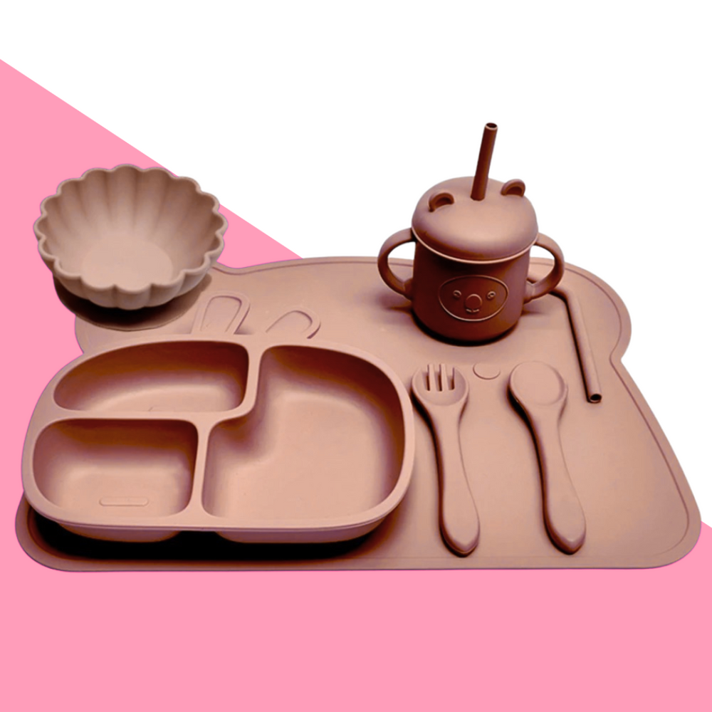EasyBite Kinder Eetset – Zuignap Bord & Bestek voor Zelfstandig Eten Zonder Morsen