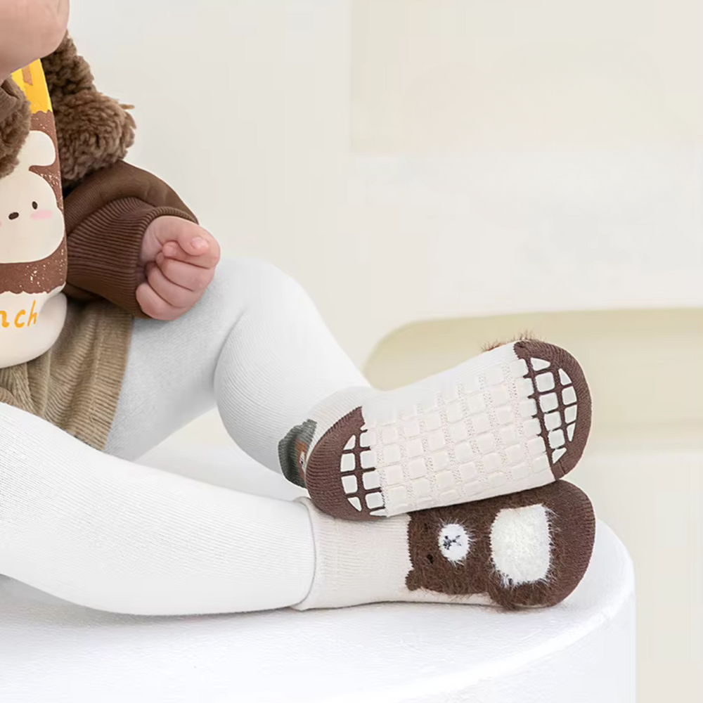 SnugSteps Baby & Peuter Anti-Slip Sokjes – Warme Cartoon Sokken voor Veilig Lopen en Spelen