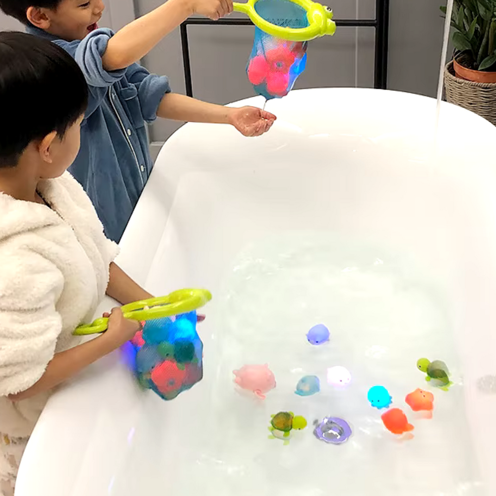 Badspeelgoed met Licht – Visnet & Waterdiertjes voor Baby en Peuter