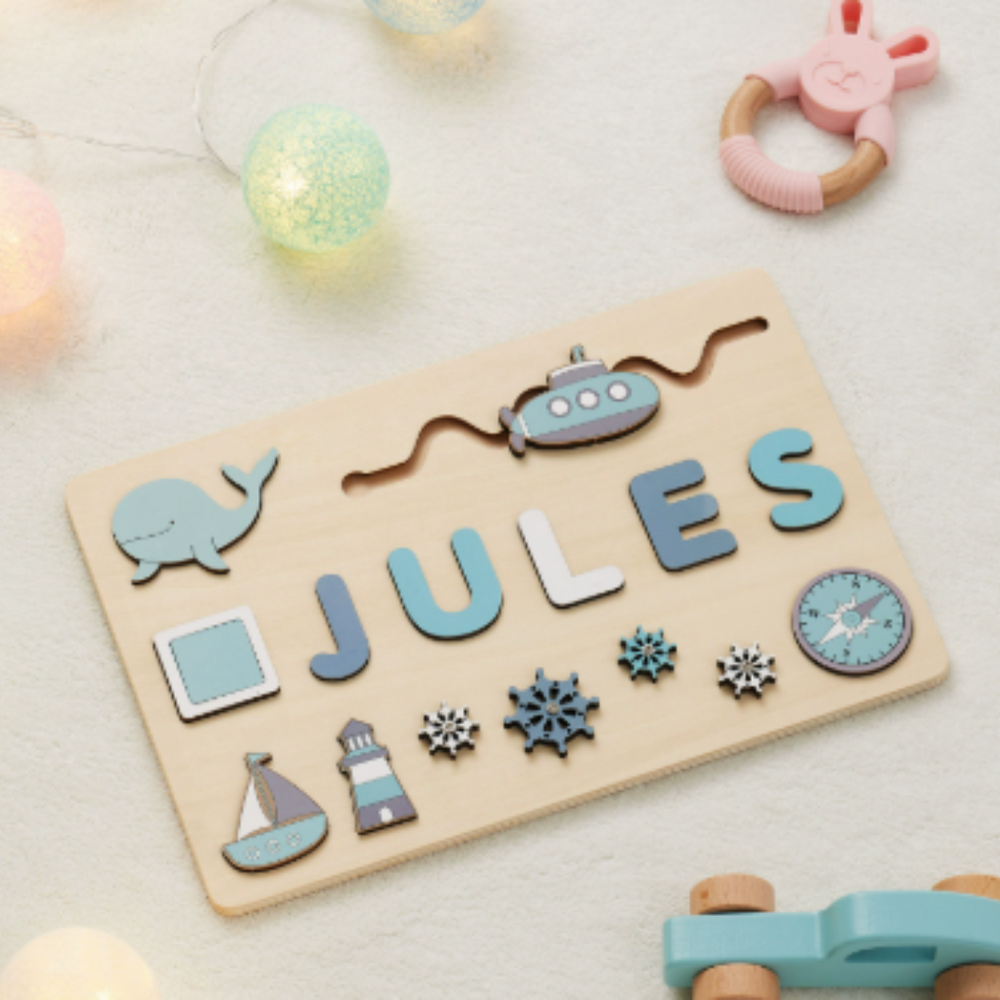 Gepersonaliseerde Houten Naam Puzzel – Educatief Cadeau Kind