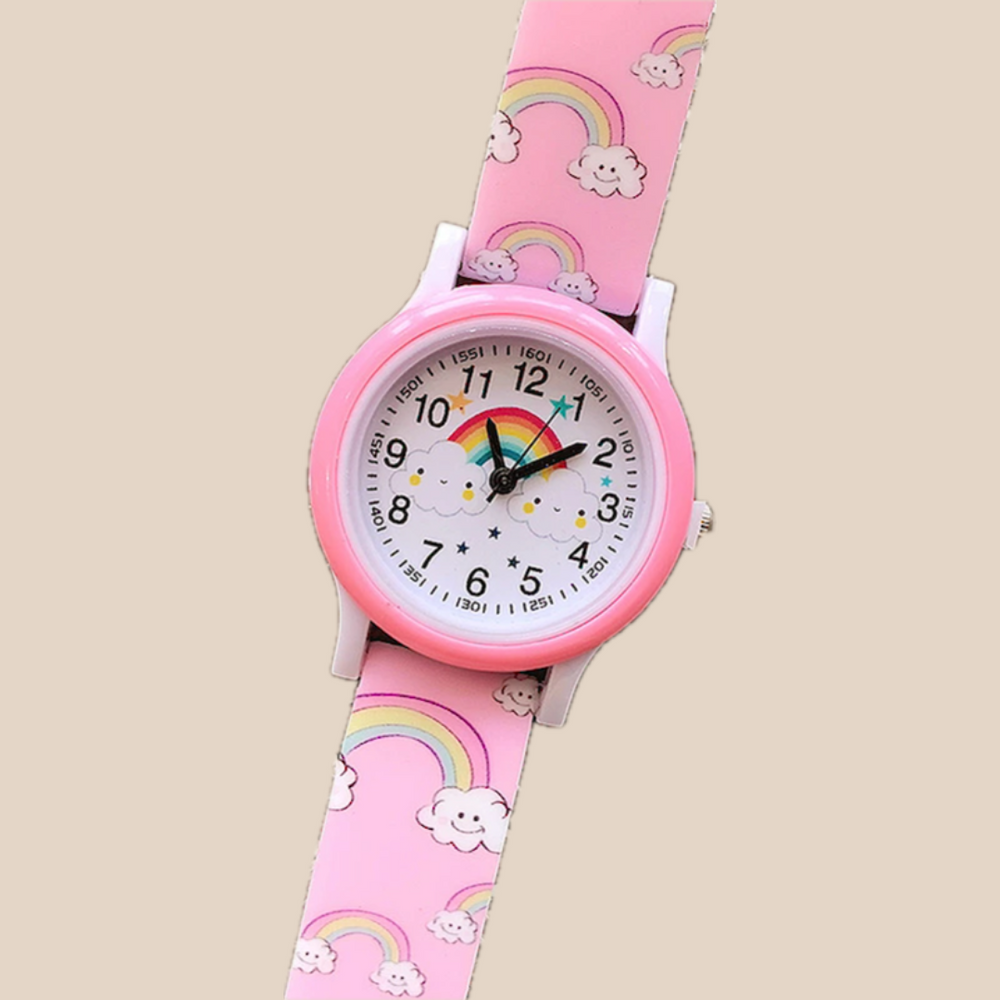 Rainbow Watch - Unisex, Pink/Red/Purple/Yellow/Blue, Silicone Strap, 3+ Years