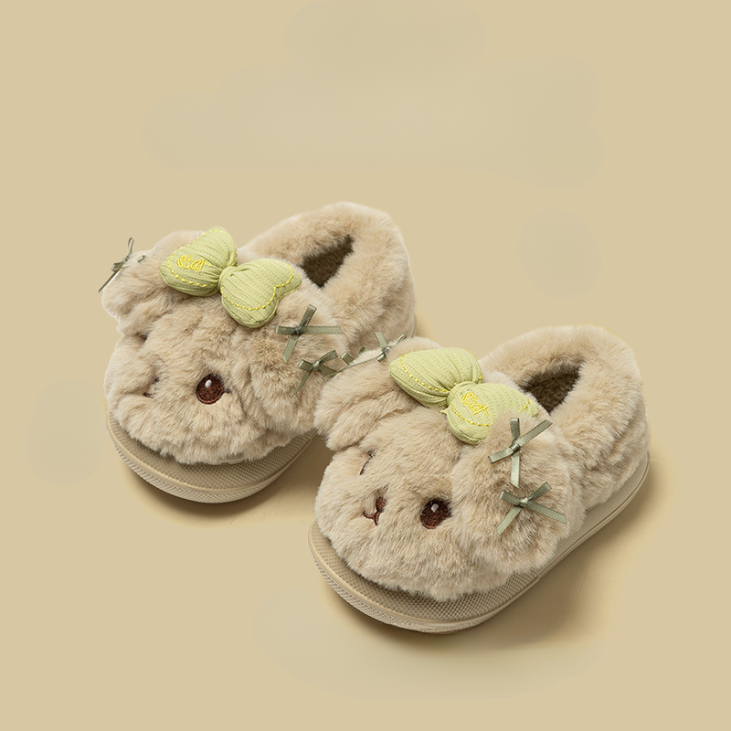 Pluche pantoffels kind met hondensnoet – antislipzool, warme voering, dichte hiel | sloffen
