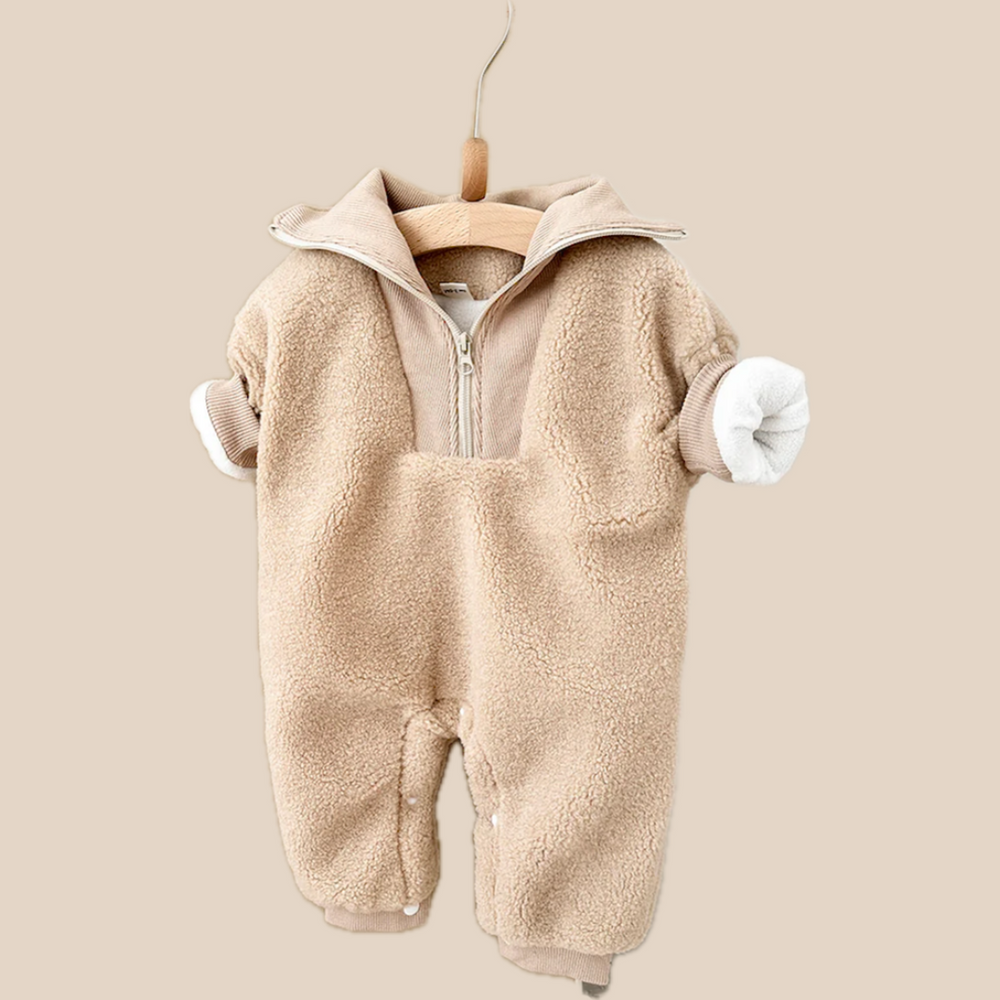 Jumpsuit/Overall van Fleece - Baby, Roze/Bruin, Katoen, Maat 0-2 Jaar
