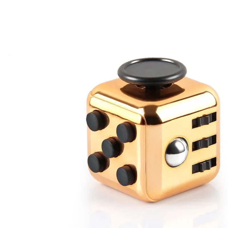 Fidget cube met 6 tactiele zijden – stille klikknoppen, stalen rolbal, zakformaat | fidgetkubus