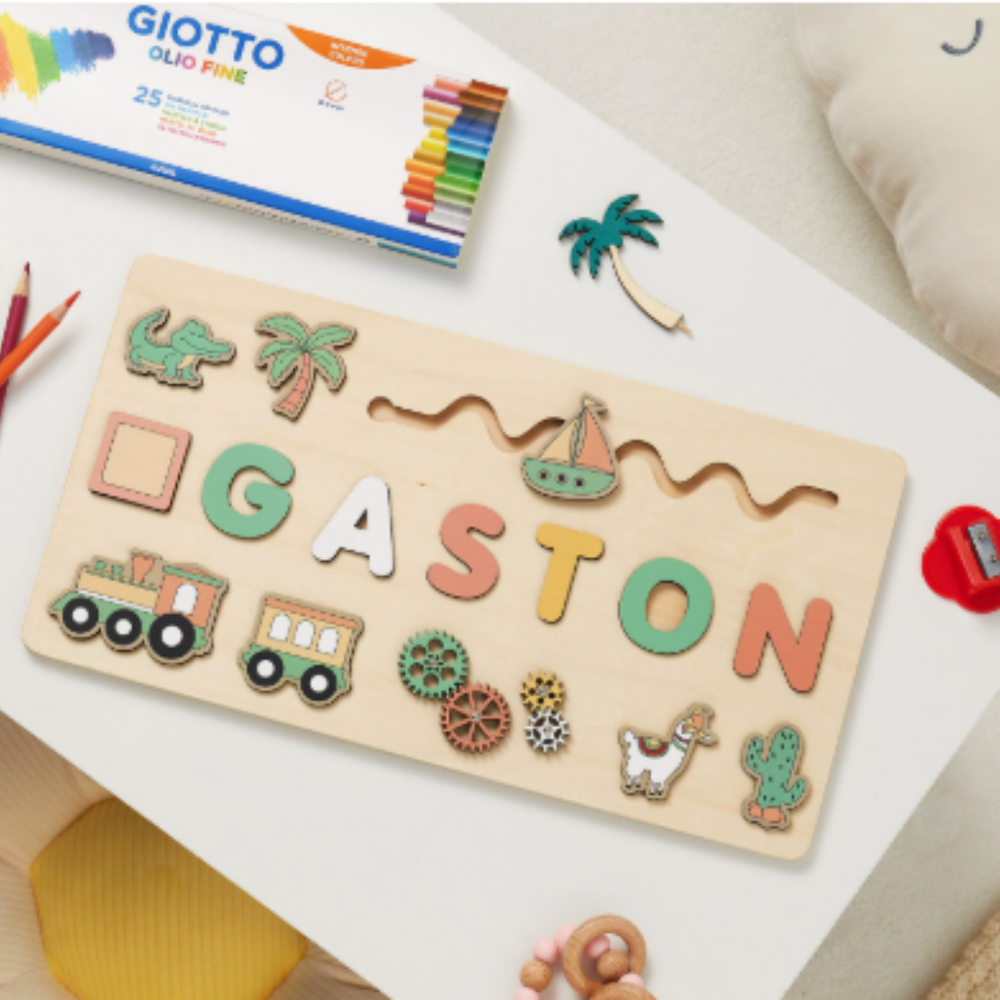 Gepersonaliseerde Houten Naam Puzzel – Educatief Cadeau Kind