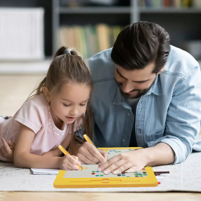 Magnetisch Tekenbord voor Kinderen – Groot Educatief Tekenspel met Stylus en Patroonkaarten