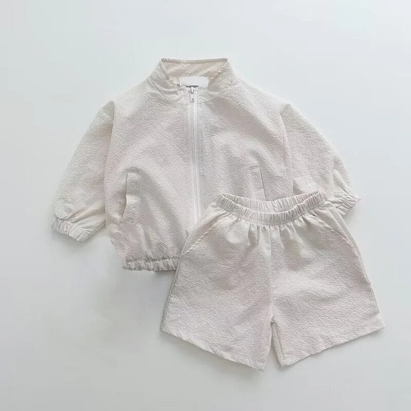 Trendy Kinder Bomber Outfit - Baby Peuter Kleuter Kinderen, Zwart/Wit, Katoen, Maat 0-5 Jaar