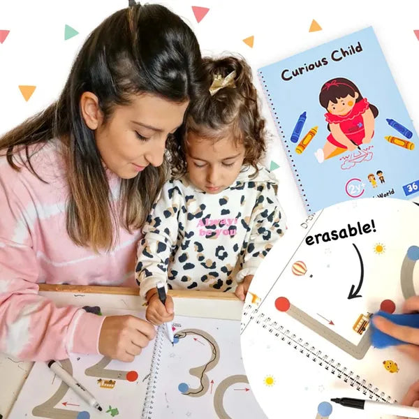 Geavanceerd Lijntracer Oefenboek voor Kinderen – Herbruikbaar Schrijf- en Traceerboek 3+