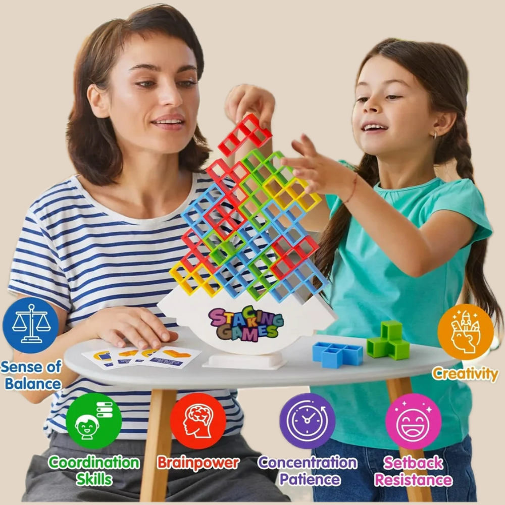 Montessori balansspel hout | Stapelspel kind 3+ jaar