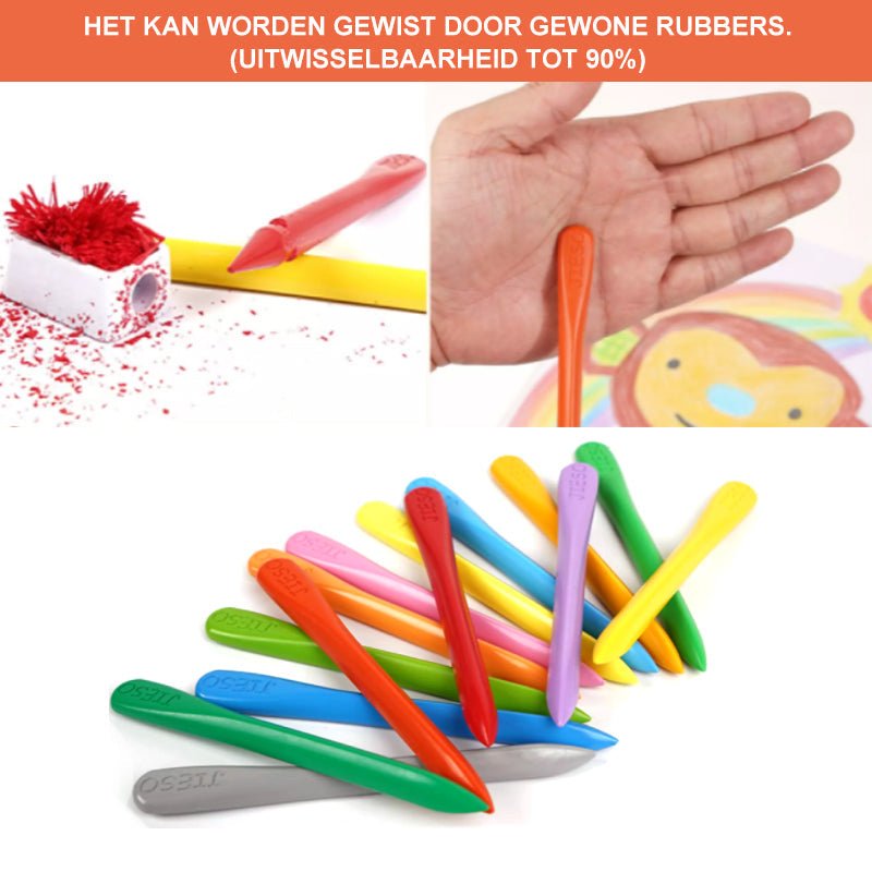 EcoCrayons Natuurlijke Wasco Krijtjes – Milieuvriendelijke Kleuren Set