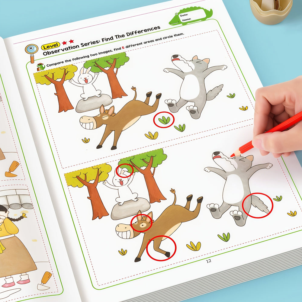 Zoek de Verschillen Activiteitenboek – 2-Pack Educatief Puzzelboek voor Kinderen