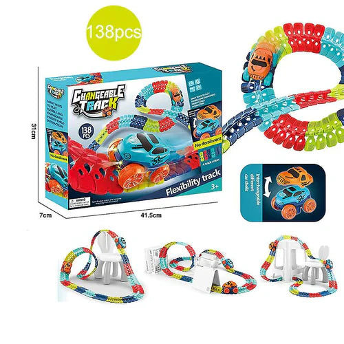 Flexibele Racebaan voor Kinderen – Bouw Eindeloze Routes met 2 Raceauto’s