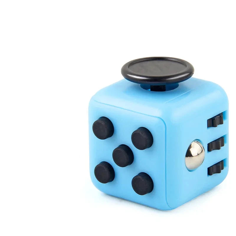 Fidget cube met 6 tactiele zijden – stille klikknoppen, stalen rolbal, zakformaat | fidgetkubus