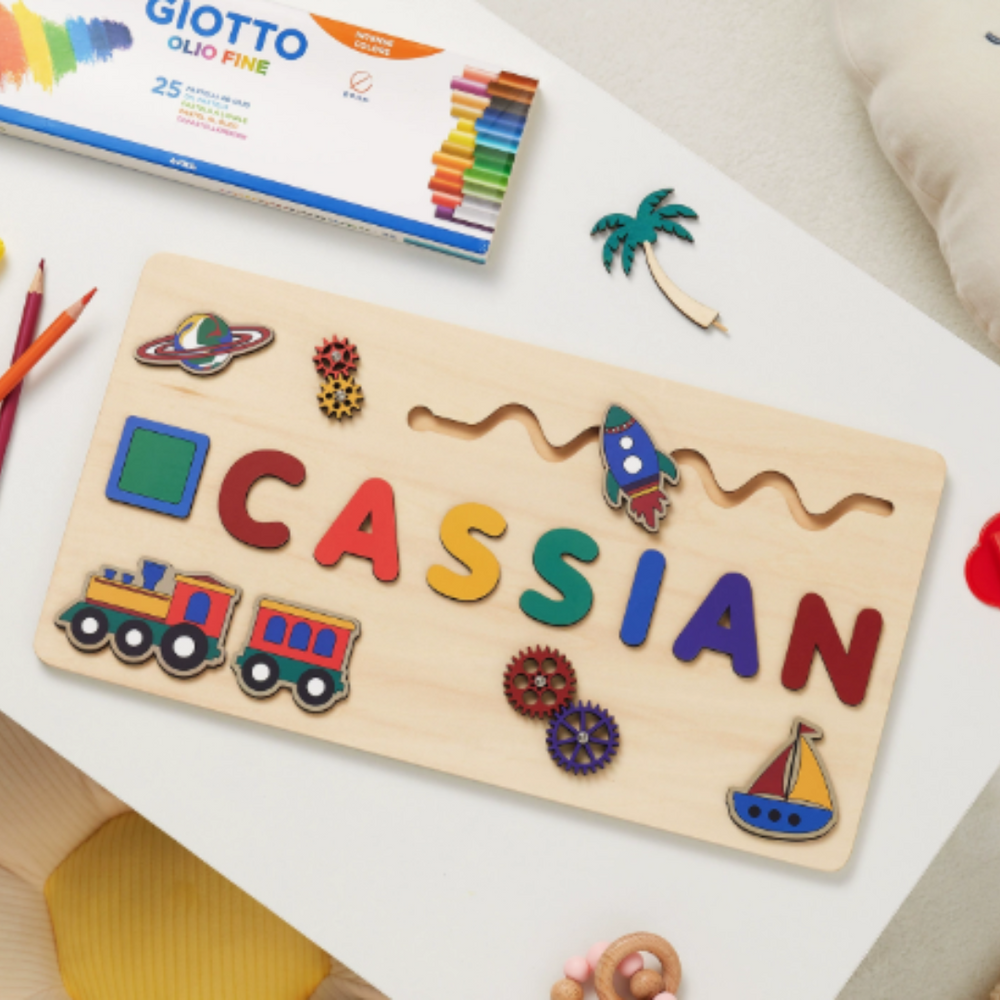 Gepersonaliseerde Houten Naam Puzzel – Educatief Cadeau Kind