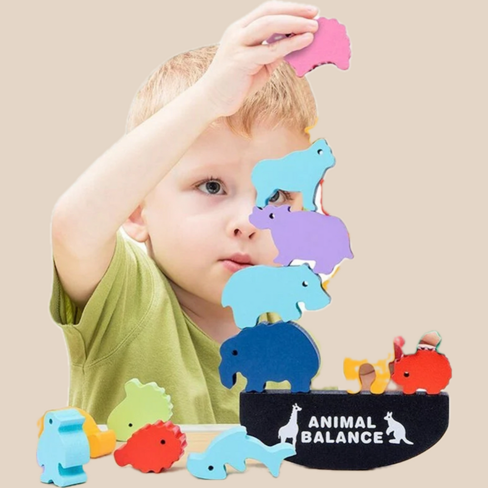 Montessori Dieren Stapelen – Creatief Evenwichtsspel, Hout, Educatief, Fijne Motoriek, 2+ Jaar