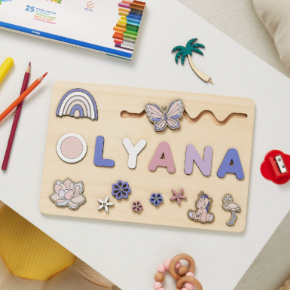Gepersonaliseerde Houten Naam Puzzel – Educatief Cadeau Kind