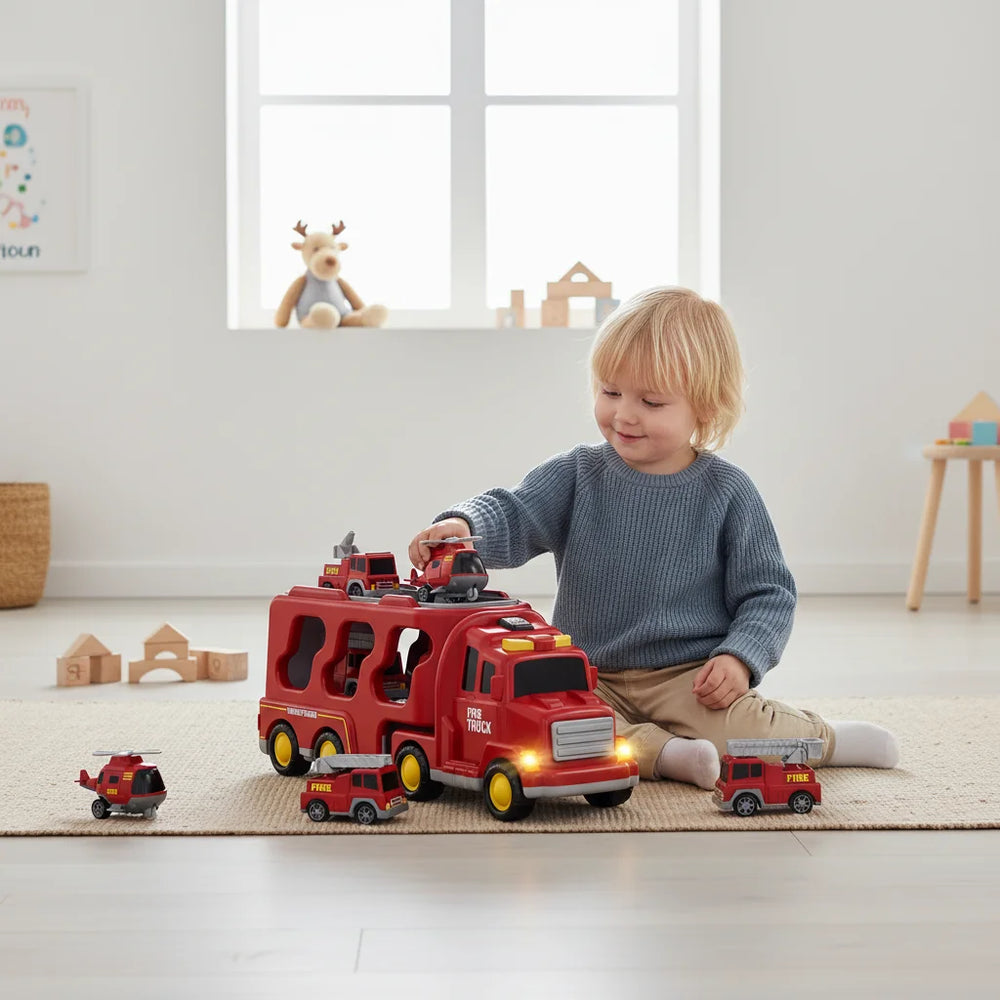 Magische Auto Speelset – Transportwagen met Licht & Geluid + Voertuigen voor Kinderen vanaf 3 Jaar