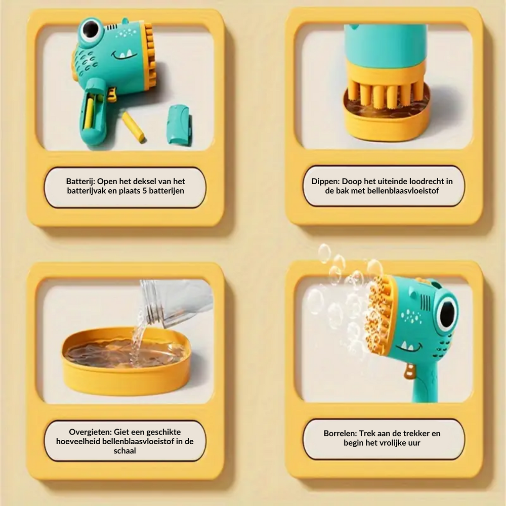 Playora DinoBubble Blaster – Bellenblaasplezier Voor Kinderen & Volwassenen