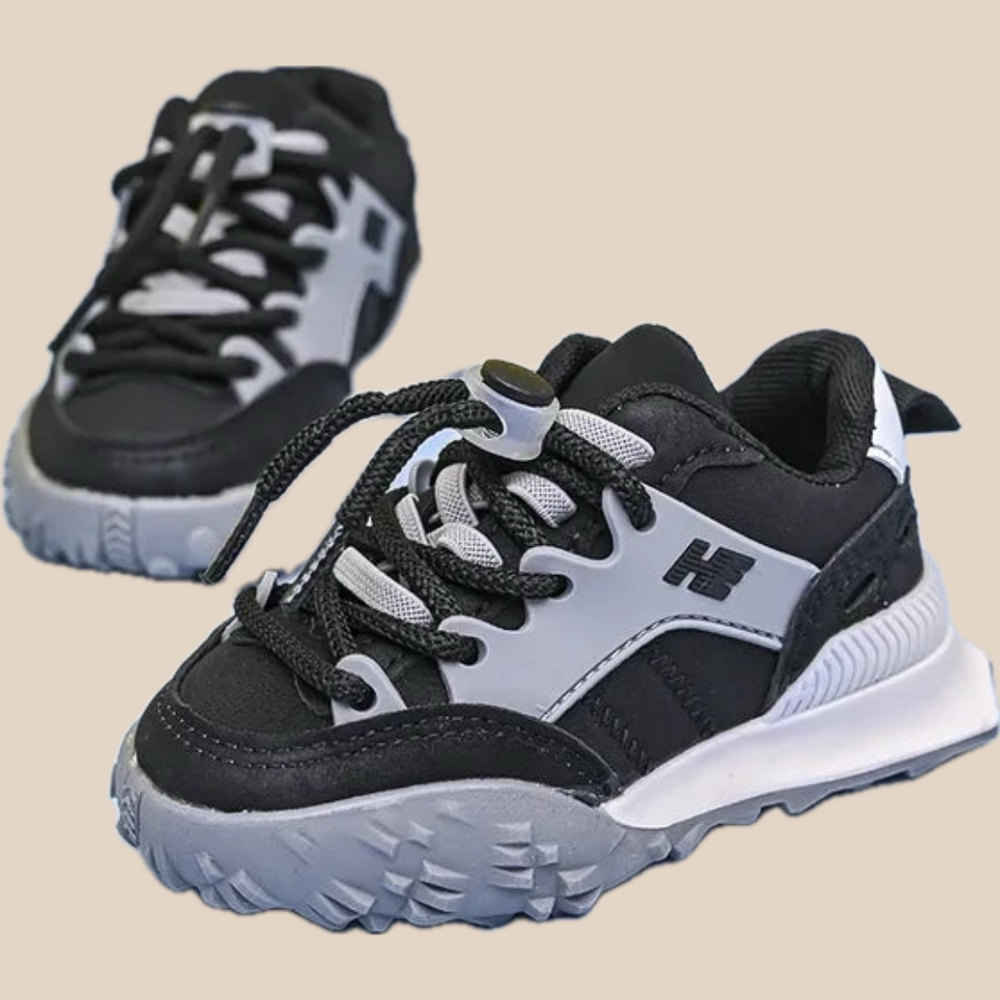 Sneakers - Gali Unisex, Zwart/Oranje, Polyester, Maat 21-30