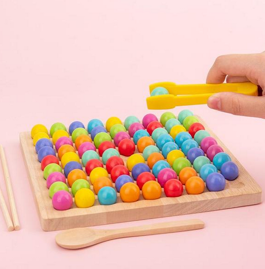 Montessori Houten Kralenspel – Educatief Denk- & Kleuren Match Spel voor Kinderen (4+)
