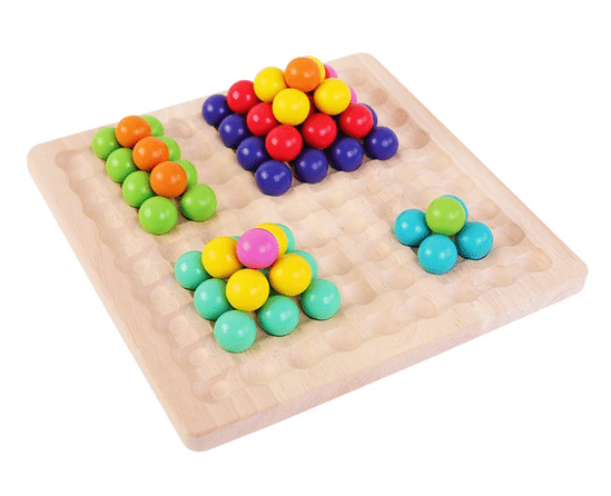 Montessori Houten Kralenspel – Educatief Denk- & Kleuren Match Spel voor Kinderen (4+)