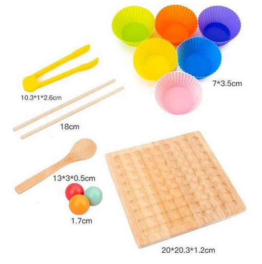 Montessori Houten Kralenspel – Educatief Denk- & Kleuren Match Spel voor Kinderen (4+)