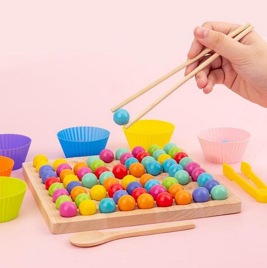 Montessori Houten Kralenspel – Educatief Denk- & Kleuren Match Spel voor Kinderen (4+)