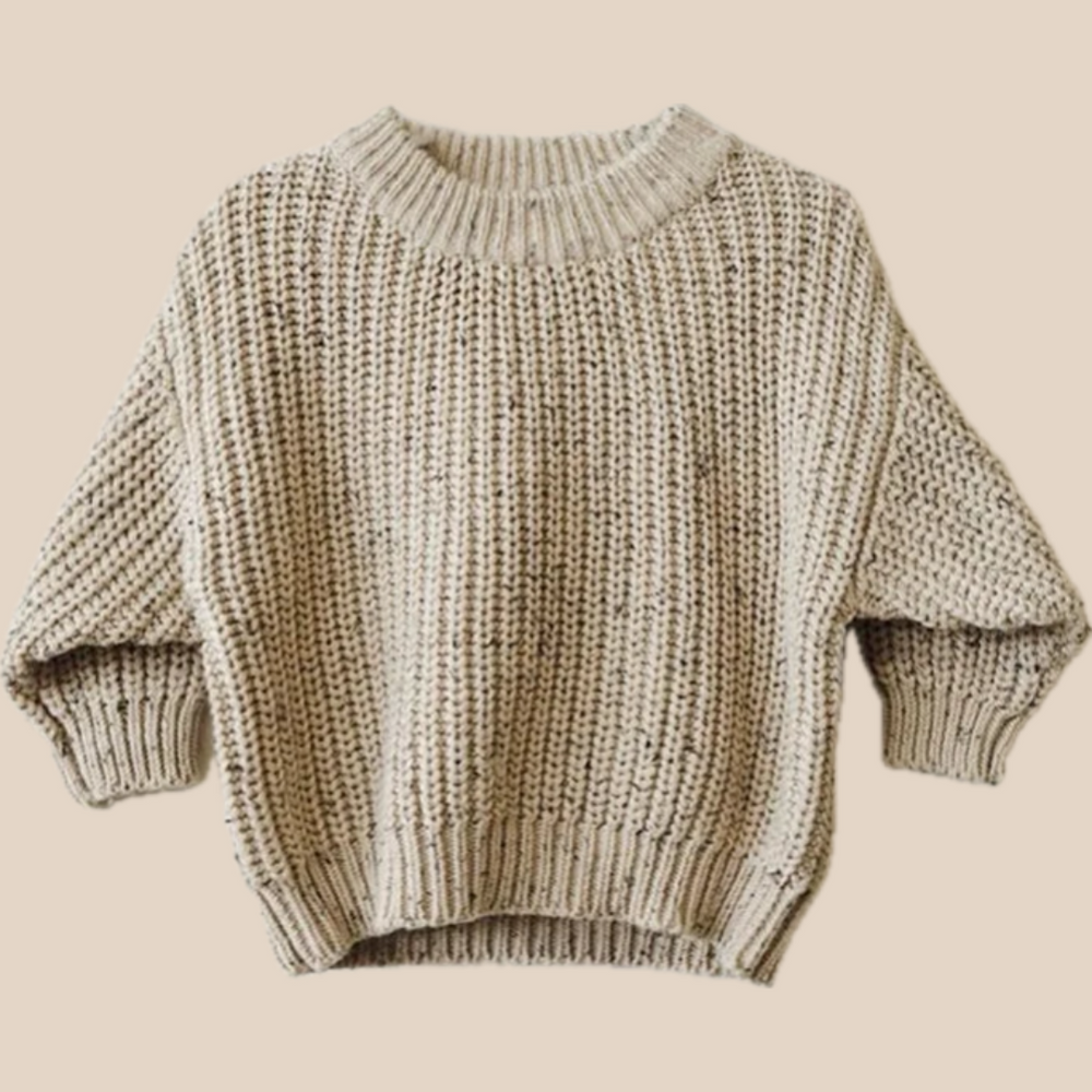 Gebreide Trui - Baki Unisex, Beige/Roomwit, Katoen, Maat 0-4 jaar