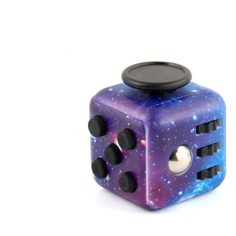 Fidget cube met 6 tactiele zijden – stille klikknoppen, stalen rolbal, zakformaat | fidgetkubus