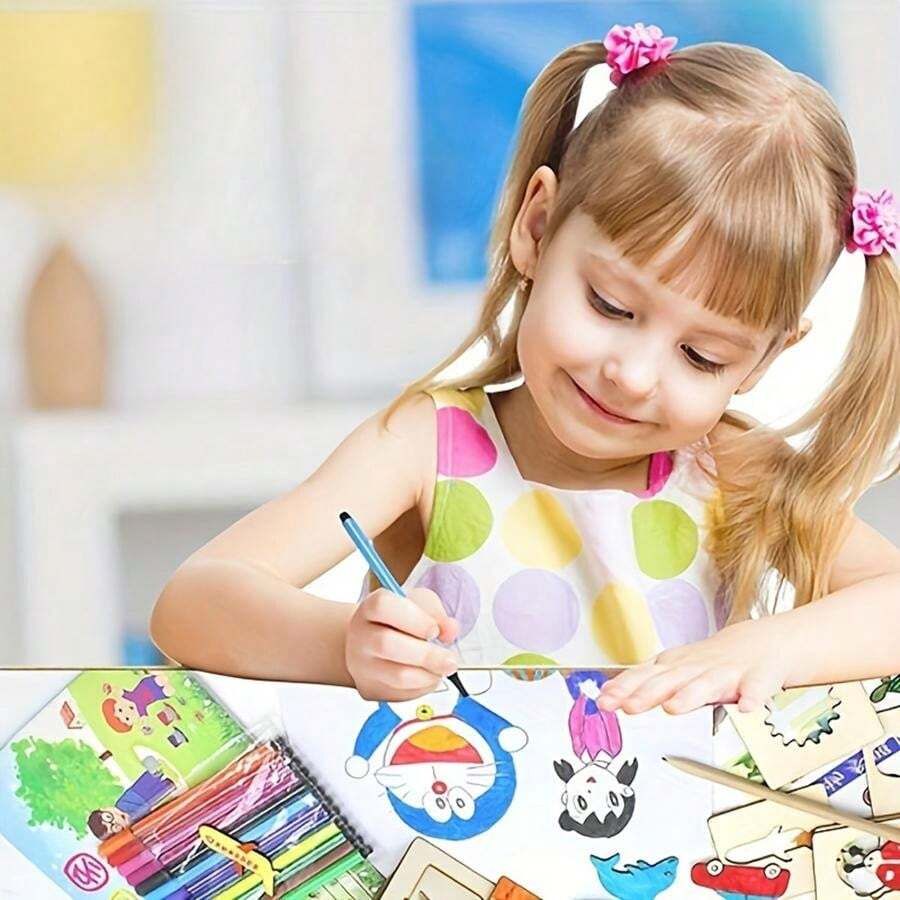Houten Sjablonen Set Kind – Montessori Teken Stencils (20 stuks, 3+)