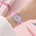 Kinderhorloge met eenhoorn en analoge wijzers – quartz, PVC-band, klokkijken leren | polshorloge