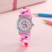Kinderhorloge met eenhoorn en analoge wijzers – quartz, PVC-band, klokkijken leren | polshorloge