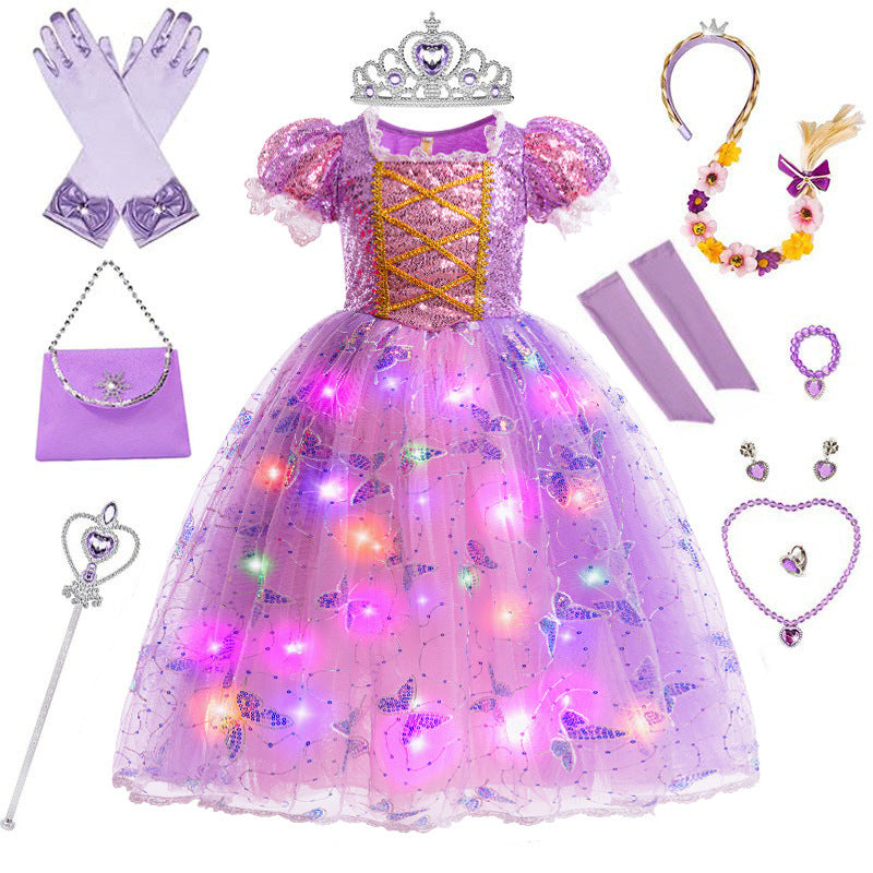 Lichtgevende Prinsessenjurk voor Kinderen – Zeemeermin Thema & Complete Accessoires | MagicWave