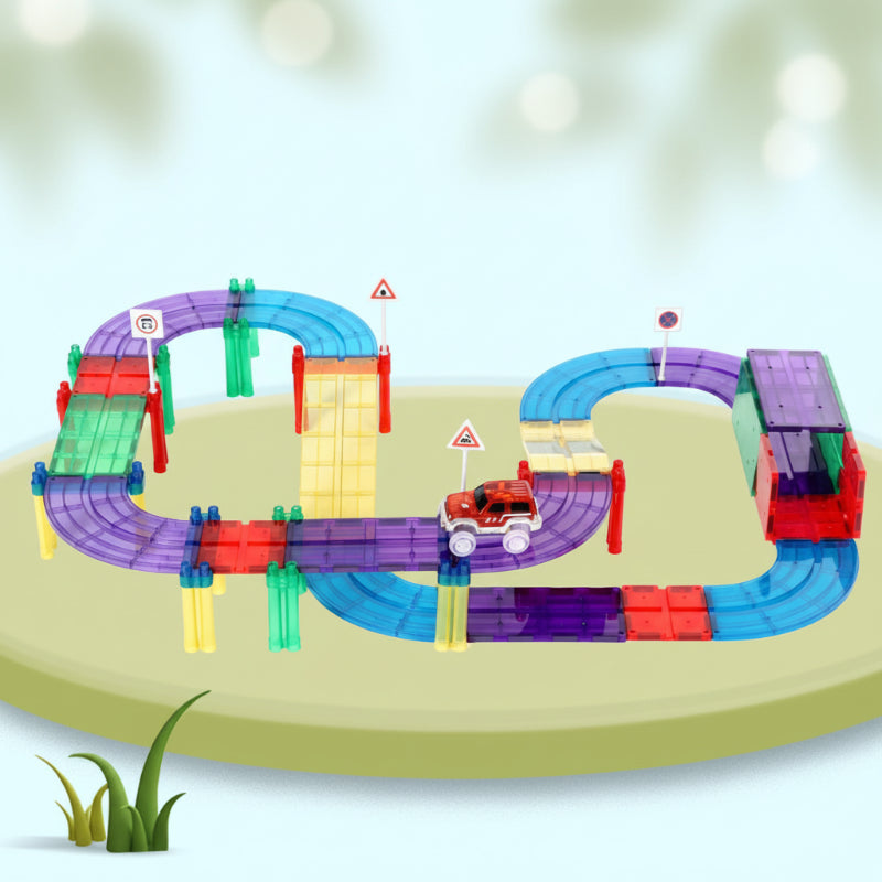 Kinetrix Play Voltigo BuildRail – Magnetische Bouwset met Elektrische Racebaan voor Creatief en Technisch Spel