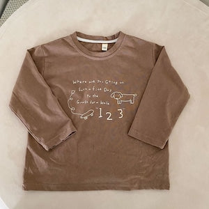 Longsleeve - LittlePaws Unisex, Wit/Bruin, Katoen, Maat 0-6 Jaar