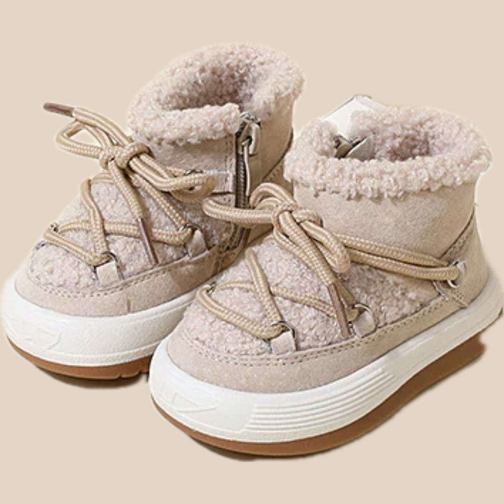 Winterlaarzen - Bama Meisjes, Zwart/Beige/Roze, Suède, Maat 15-30